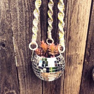 Macrame 4in Disco Ball Plant Hanger